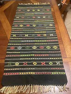 Vintage Guatemalan Textile Tapestry Rug Authentic Vintage Home Decor 50” X 20” • $29.99