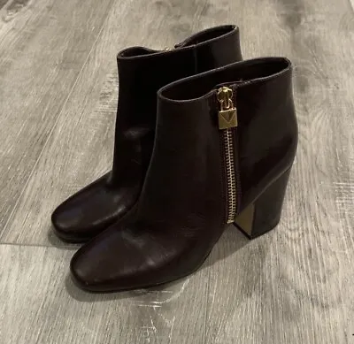 Michael Kors Womens Margaret Brown Leather Ankle Boots Size 8 M • $37.50