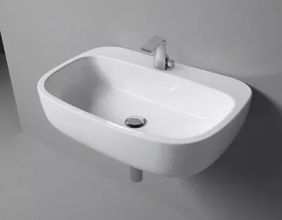 Bathroom Basin Wall Hung Countertop White 1 Tap Hole Sink 54cm Flaminia Monò • £56