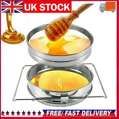 Honey Extractor Filter Double Layer Stainless Steel Strainer Sieve Net UK • £9.95