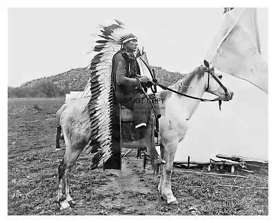Chief Quanah Parker Native American Leader On Horseback 8x10 B&w Photo • $8.49