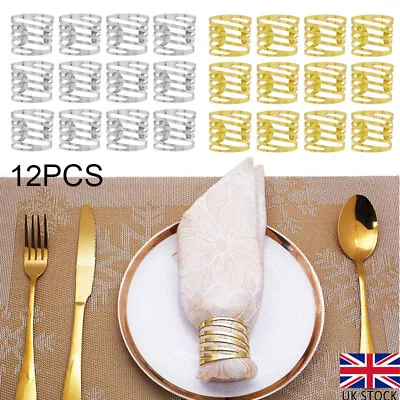 12PCS/set  Serviette Napkin Rings Holder Buckle Wedding Dinner Towel Party Table • £9.99