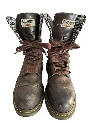 Dr Martens Industrial ST Steel Toe Fold Over Combat Work Women’s Size 7L Brown • $73.69