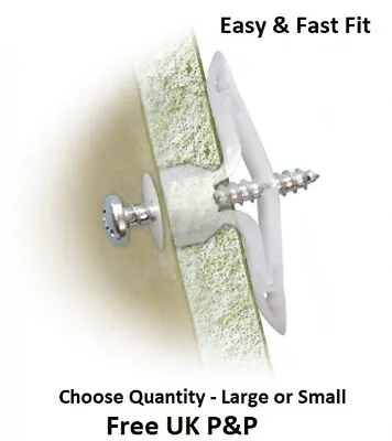 20 X Plasterboard Cavity Hollow Dry Lining Cavity Wall Fixings Plugs & Screws • £9.90