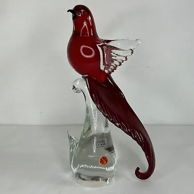 Formia Vetri Di Murano Bird Italian 1970s-1980s Vintage Blown Glass Bird Red • $160