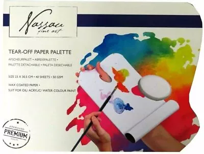 40 X Disposable Tear Off Paint Wax Palette For Oil And Acrylic 12  X 9   - 50gsm • £5.75