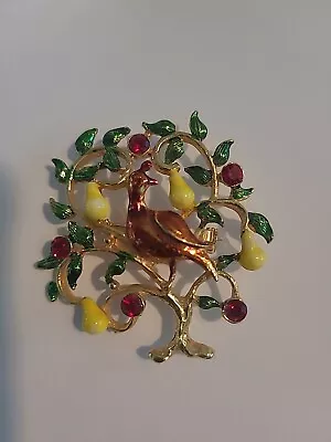 Vintage Partridge In A Pear Treee Brooch • $18