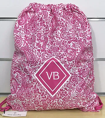 Vera Bradley Pink Paisley Drawstring Backsack • $24.49