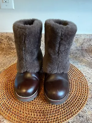 UGG Maylin  Size 7 Brown Leather Womens Boots Rare • £144.77
