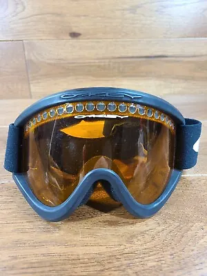 Vintage OAKLEY GOGGLES Black Frame Motocross Ski Snowboard Amber Lens • $54.99