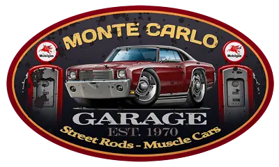 1970 Chevy Monte Carlo Classic Garage Sign Wall Art Graphic Sticker • $29