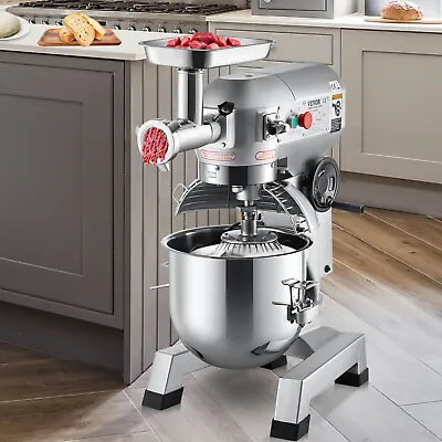 VEVOR Commercial Food Mixer With Meat Grinder 20Qt 3 Speeds Pizza Bakery 1100W • $949.99