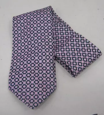 Stefano Ricci 100% Silk Tie Made In Italy Geometric Pink & Black Pattern 62'' • $25