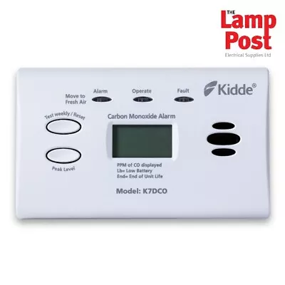 Kidde K7DCO 7DCO 10 Year Life Digital Carbon Monoxide Detector Battery CO Alarm • £20.49