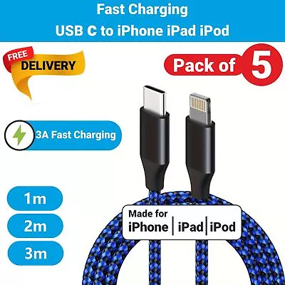 3x 3M 2M PD Fast Charge USB C Charger Cord Data Sync Cable For Apple IPhone IPad • £9.99