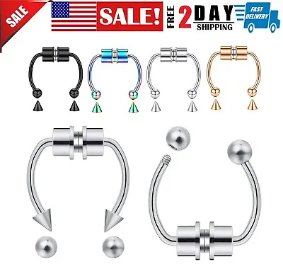 Pop Magnetic Non-Piercing Nose Rings Septum Segment Helix Club Clickers Punk USA • $4.22