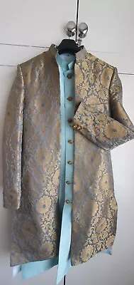 Men's Pakistani Sherwani Blue Wedding New Design Very Unique • £160