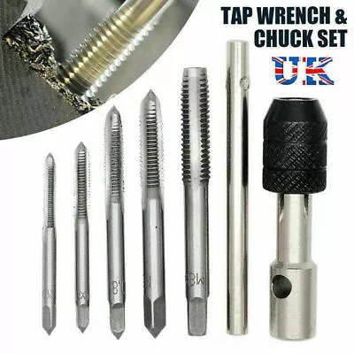 £4.89 • Buy 6Pcs TAP WRENCH & CHUCK SET TOOL T-HANDLE METRIC M3 M4 M5 M6 M8 AND DIE SET UK