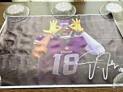 Justin Jefferson Minnesota Vikings Sports Poster Man  Cave 16x24vinyl Canvas C • $4.99