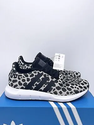 NWT  Women's Adidas Originals Swift Run Black White Leopard Shoes BD7962 • $40.49