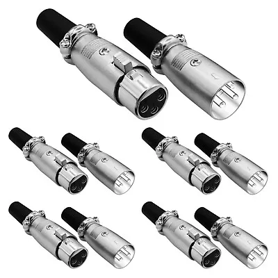 10 Pack XLR 3-Pin Female Male Audio Mic Microphone Adapter Cable Connector Plug • $12.49