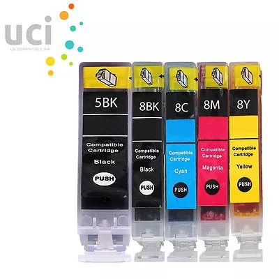 5 Ink Cartridges For Canon Pixma Mp600 Mp600r Mp800 Mp800r Pgi5 Cli8 • £8.52