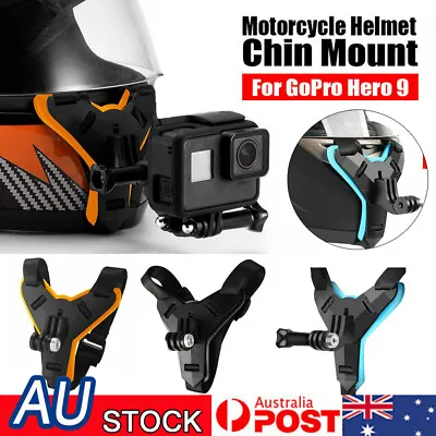 $11.39 • Buy Helmet Chin Mount Holder Motorcycle Strap For GoPro Hero 9/8/7/6/5 Sports Camera