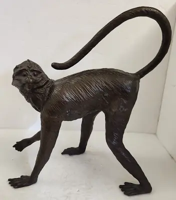 Vintage Bronze Monkey Sculptures Walking Long Tail Hard To Find • $249.99