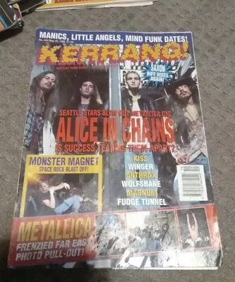 £9.99 • Buy Kerrang Magazine No 443 May 15 1993 Saxon With Metallica Posters Rare