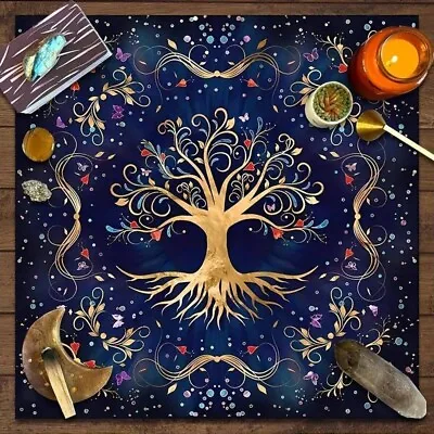 Small Tree Of Life Altar Cloth Tarot Card Cloth Wall Hanging 48.77cm X 48.77cm • £7.50
