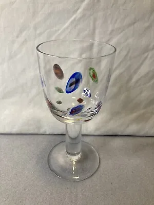Murano Italy Leonardo Millefiori Art Glass Goblet  ~ Vintage Italian  300 Ml. • $19.95