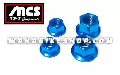 Mcs Bmx Spinner Axle Nuts 4 Pack Blue 26t 2 - 3/8 / 2 - 14mm • $20