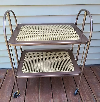 Vintage Fold 'N Roll Versa-Table 2 Tier Rolling Cart Foldable • $125