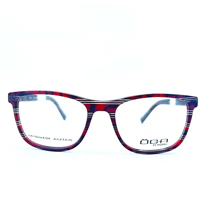 Oga Morel 8314O RR032 Eyeglasses Red Rectangle Striped Full Rim Frames 54-18-140 • $120