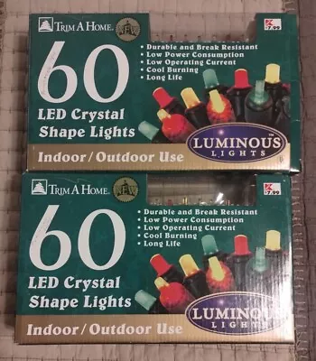 Vtg Kmart Trim A Home Christmas 60 LED Crystal Shape Lights • $12