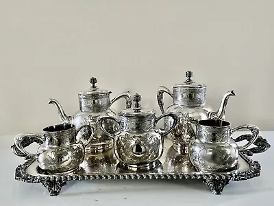 Series 1637 Derby Silver Co Quadruple Plate 5 Piece Silver Service • $215