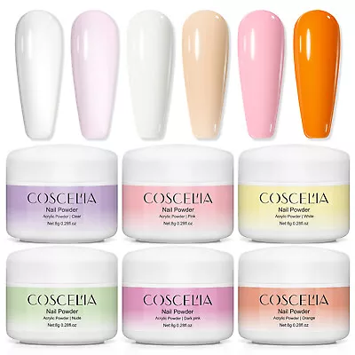 EMA 120ml Acrylic Liquid And 6 Colors Acrylic Powder Set Nail Art Long Lasting • £2.10