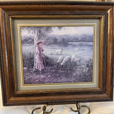 Home Interior Homco Picture Of Girl & Her Sheep. Thru God’s Grace. Vintage 1987 • $50