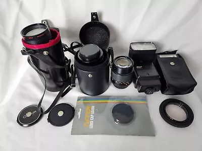 Lot Of Vintage Camera Lenses & Flashes - Untested - Minolta - Sears • $37.39