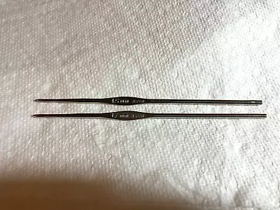 2 Susan Bates Vintage Metal Crochet Hooks Size 5-1.7mm & Size 7-1.5mm Japan • $9.98