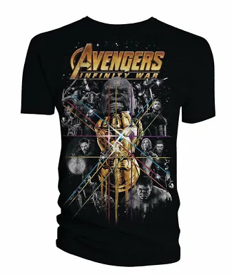 Avengers: Infinity War: T-Shirt: Infinity Gauntlet With Montage Size Large L • £19