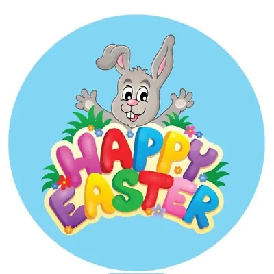 Happy Easter Stickers 30mm Diameter - Set Of 144 Easter Bunny Design Vinyl • £2.25