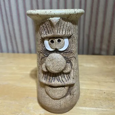 Vtg Signed 1980 Mahon Made Stoneware Handcrafted Funny Face Mug • $19.96