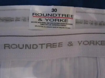 Vintage  Underwear Roundtree & Yorke White Men's Fly Front Pouch Briefs Size 30 • $22