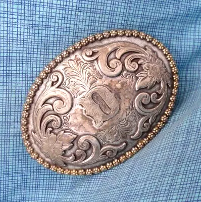 D Belt Buckle Western Initial D Monogram Cowgirl Cowboy Vtg 80s Nocona   .SHY370 • $28.98