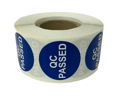 QC Passed - Inventory Control Stickers (1  Round BL) Self-Adhesive 1000 Labels • $13.65
