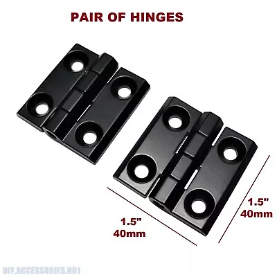£6.69 • Buy 2 X 40mm Butt Hinges Door Metal Black Hinges Cabinet Aluminium Box Backflap Shed
