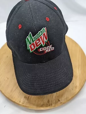 Mountain Dew Code Red Black Denim Steap Back Hat • $20.70