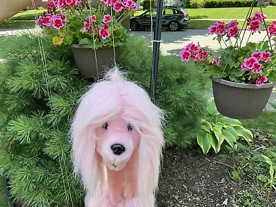 Vtg. 2005 Sunny & Company Large Pink Long Hair Faux Fur Poodle Dog Marionette • $65