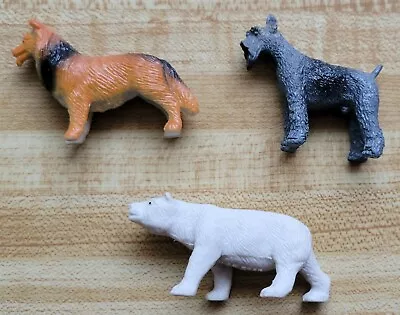 Miniature Plastic Animals Lot - 2 Dogs And Polar Bear 2.5 X 1.25  • $8